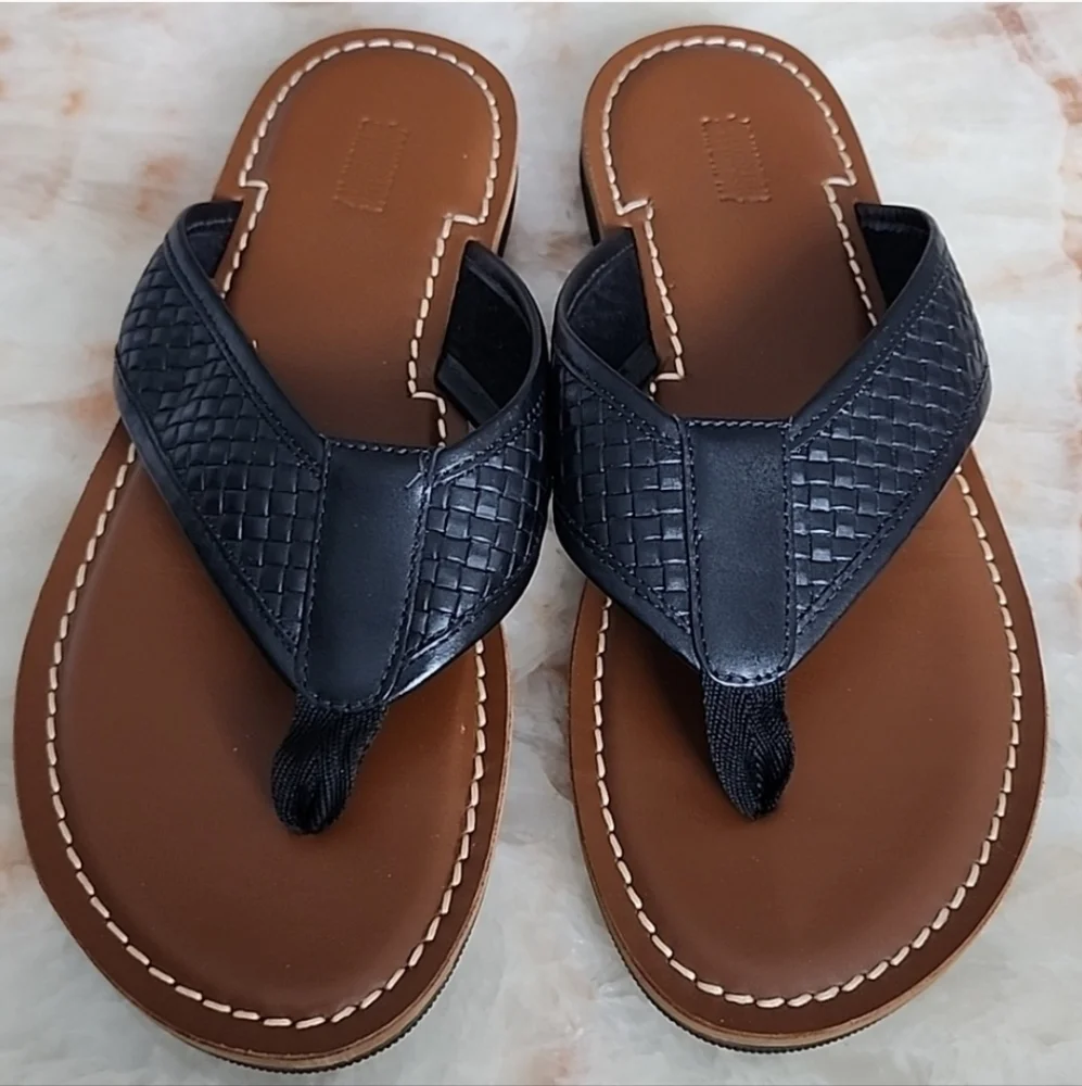 Johnston & Murphy Norris Brown Woven Strap Leather Flip Flop Sandals Sz 12 Johnston & Murphy | Shoes | Johnston Murphy Mens Brown  main image 3